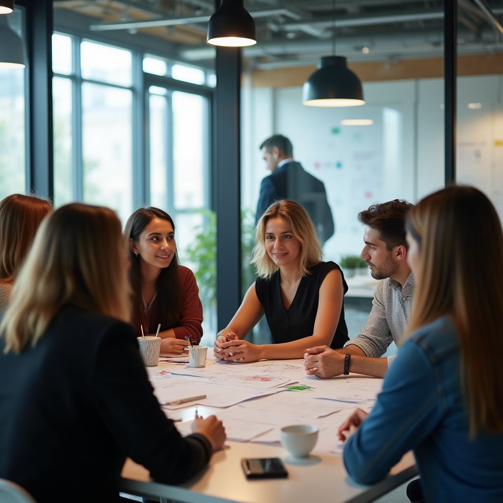 Startup mentoring session in technology incubator